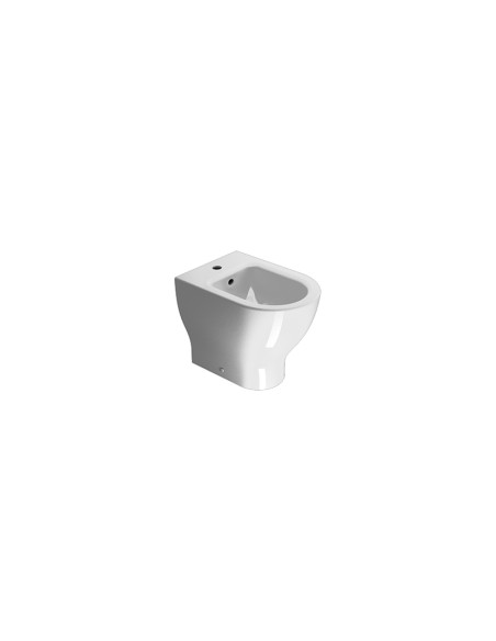 Coppia Sanitari Filomuro Vaso e Bidet a Terra Senza Brida + Coprivaso Soft-Close | Gsi City Pro 52.35 Coppia Sanitari