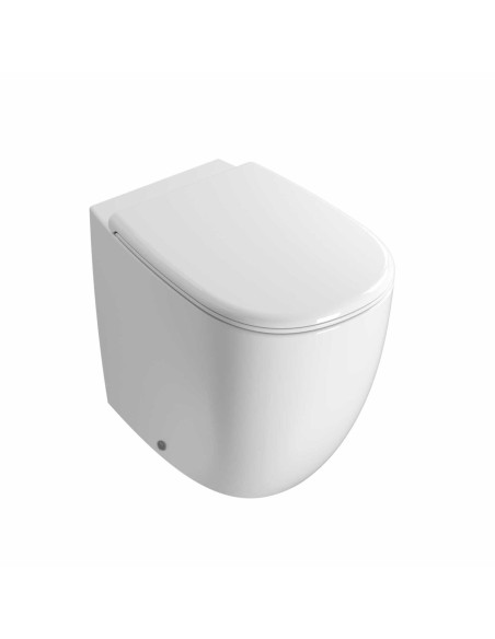 Coppia Sanitari Filomuro Vaso e Bidet a Terra + Coprivaso Soft-Close | Globo Mode 53.34 Coppia Sanitari