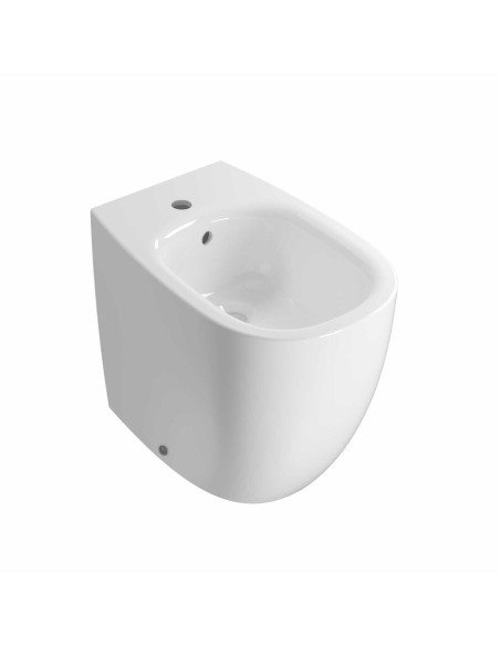 Coppia Sanitari Filomuro Vaso e Bidet a Terra + Coprivaso Soft-Close | Globo Mode 53.34 Coppia Sanitari