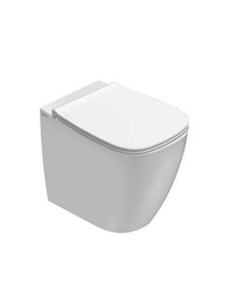 Coppia Sanitari Filomuro Vaso e Bidet Senza Brida + Coprivaso Soft-Close | Globo Genesis Multi 55.36 Coppia Sanitari
