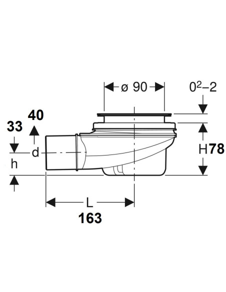 Piletta Sifone Doccia d 90 h 7,8 cm | Geberit Pilette