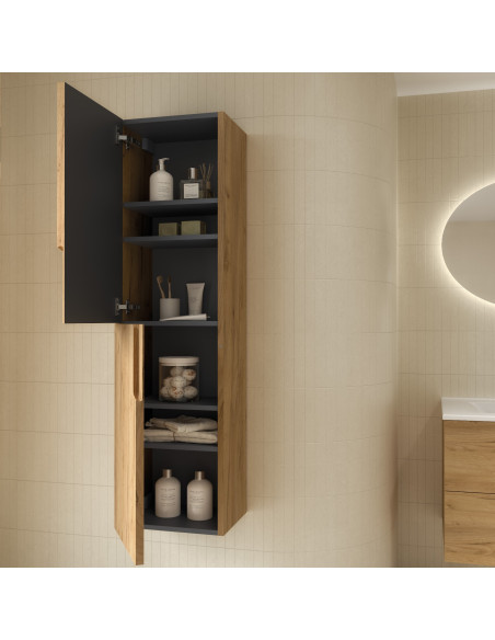 Colonna da Bagno Sospesa 30x140 cm Rovere Africa | Salgar Vima Colonne da Bagno