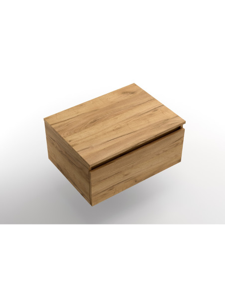 Mobile da Bagno Sospeso 100 cm con Top e Cassettone Rovere Africa | Salgar Domus Mobili Sospesi