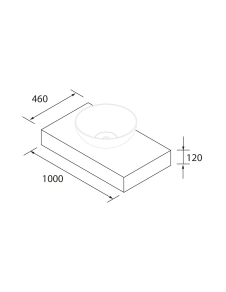 Mobile da Bagno Sospeso 100 cm con Top e Cassettone Rovere Africa | Salgar Domus Mobili Sospesi