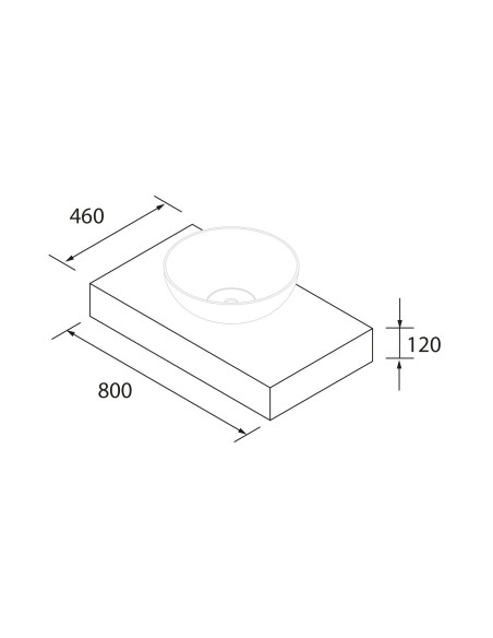 Mobile da Bagno Sospeso 80 cm con Top e Cassettone Noce Maya | Salgar Domus Mobili Sospesi