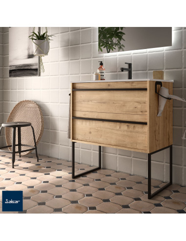 Set Due Piedini Nero Opaco 230 x 432 mm | Salgar Mobili Sospesi
