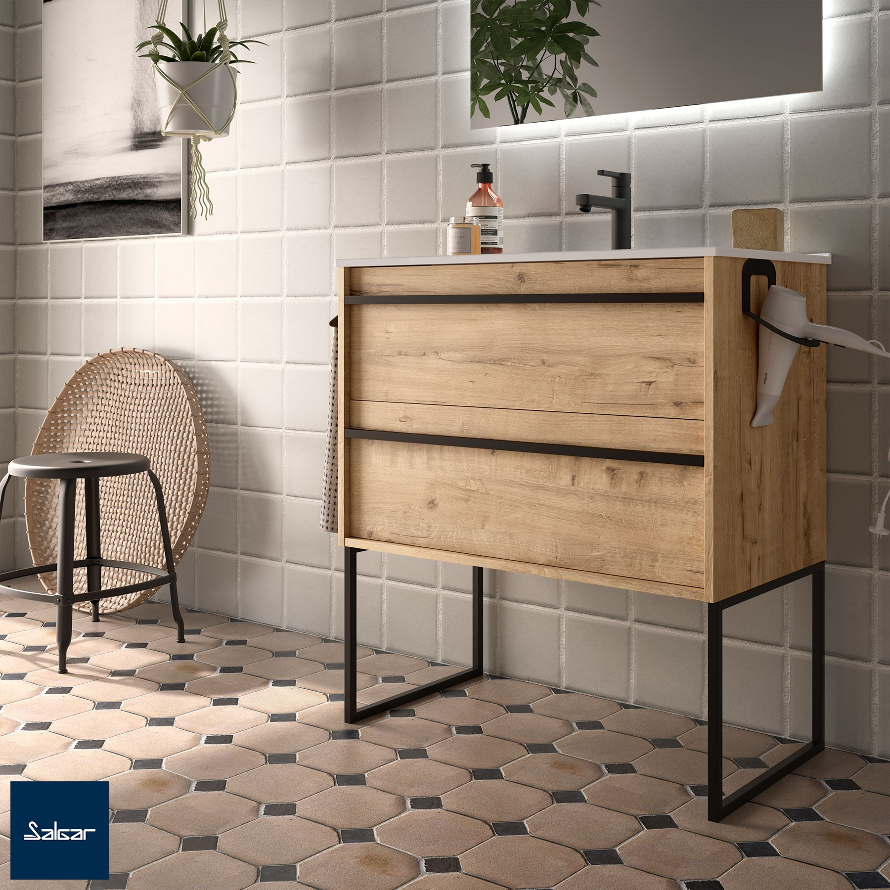 Set Due Piedini Nero Opaco 230 x 432 mm | Salgar