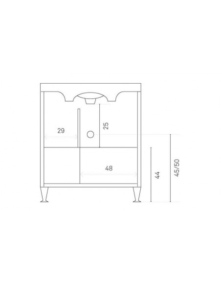 Mobile da Bagno a Terra 85 cm Quercia Naturale Specchiera Applique e Lavabo Incluso | Bluelife Onda Mobili a Terra