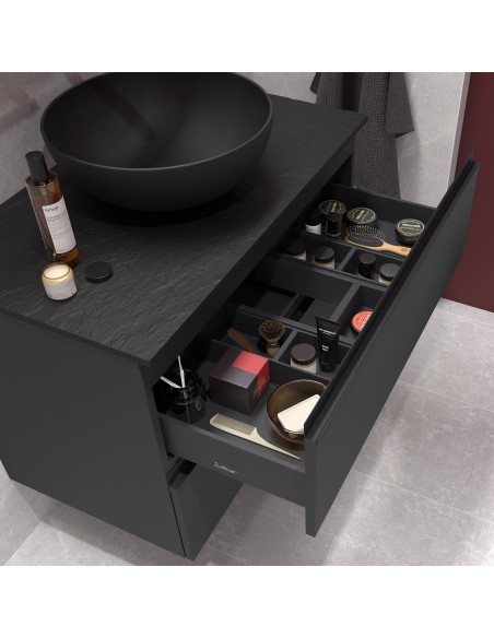 Mobile da Bagno Sospeso 100 cm Lavabo Inclusi Rovere Grigio | Salgar Spirit Mobili Sospesi