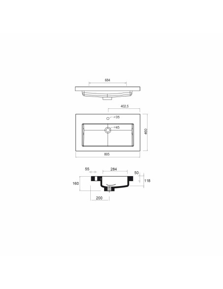 Mobile da Bagno Sospeso 100 cm Lavabo Inclusi Rovere Grigio | Salgar Spirit Mobili Sospesi